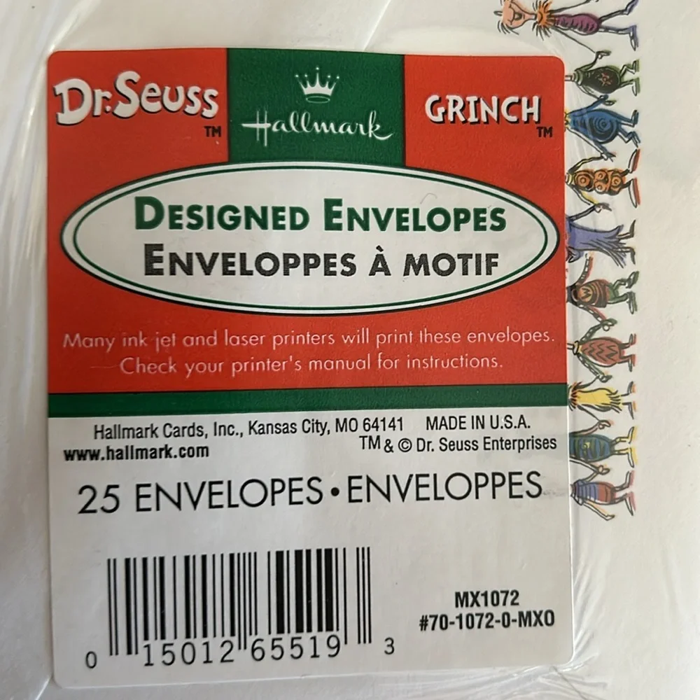 Dr. Seuss White Paper business size envelopes